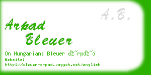 arpad bleuer business card